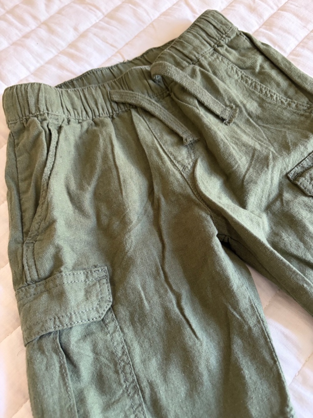 H & M GREEN LINEN BLEND BOYS US SIZE 4T NWT
